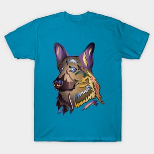Colorful German Shepherd Dog T-Shirt